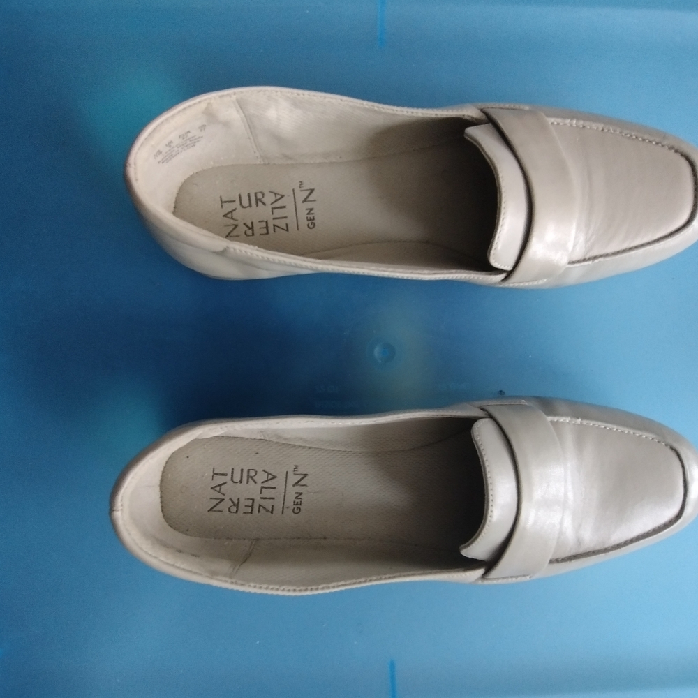 Size 11 Beige Flats Faux Leather